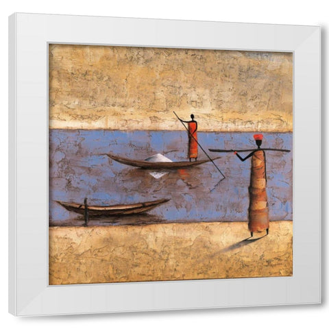 River Voyage White Modern Wood Framed Art Print by Rauscher, Michel