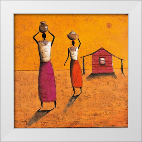 To The Celebration White Modern Wood Framed Art Print by Rauscher, Michel