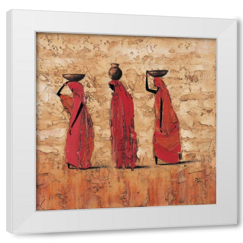 Midday Ritual White Modern Wood Framed Art Print by Rauscher, Michel