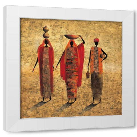 Evening Ritual White Modern Wood Framed Art Print by Rauscher, Michel