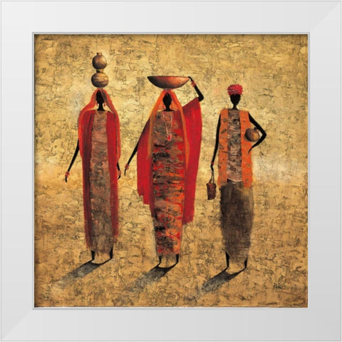 Evening Ritual White Modern Wood Framed Art Print by Rauscher, Michel