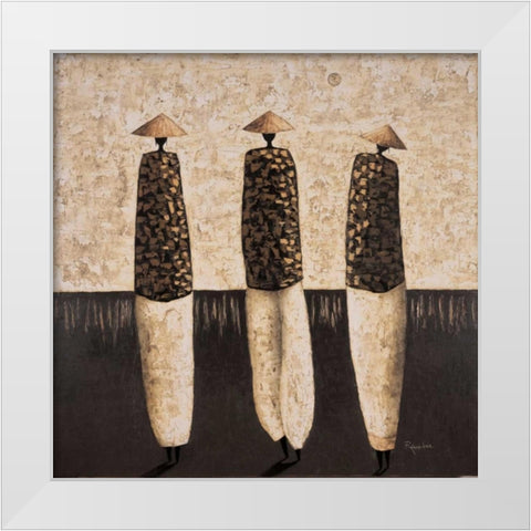 Travel by Night White Modern Wood Framed Art Print by Rauscher, Michel