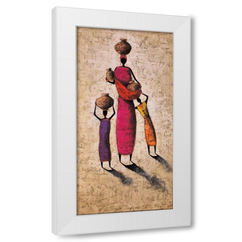 Family Harmony White Modern Wood Framed Art Print by Rauscher, Michel