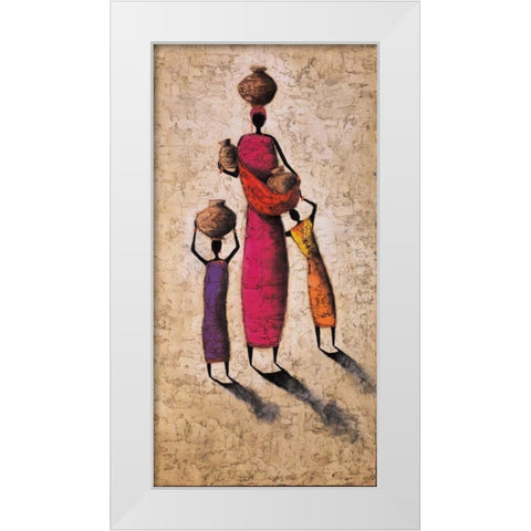 Family Harmony White Modern Wood Framed Art Print by Rauscher, Michel