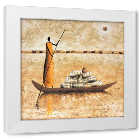Amber Daybreak White Modern Wood Framed Art Print by Rauscher, Michel