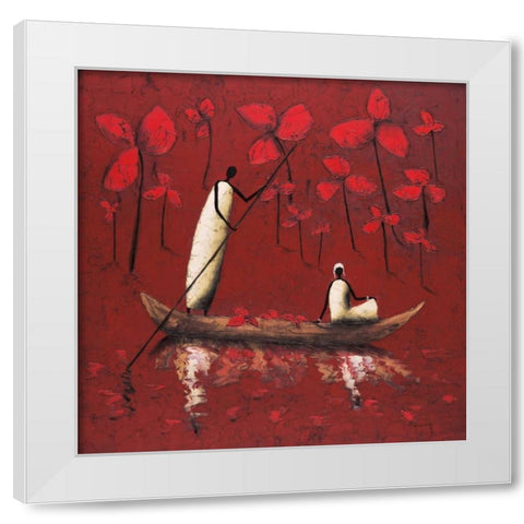 Crimson River White Modern Wood Framed Art Print by Rauscher, Michel