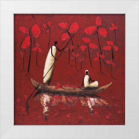 Crimson River White Modern Wood Framed Art Print by Rauscher, Michel