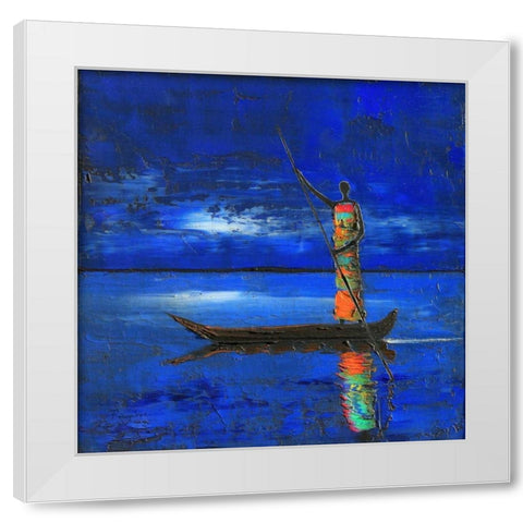 Midnight Voyage 2 White Modern Wood Framed Art Print by Rauscher, Michel
