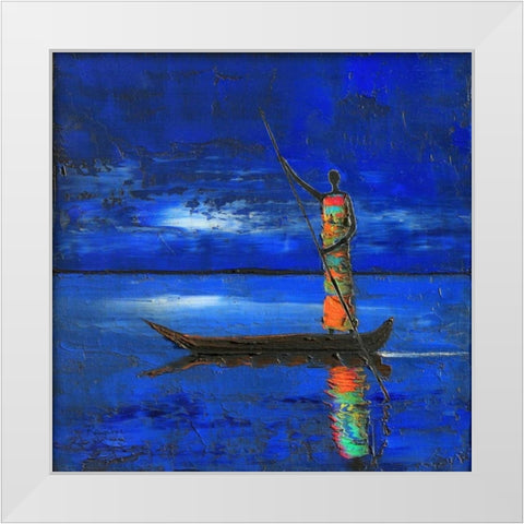 Midnight Voyage 2 White Modern Wood Framed Art Print by Rauscher, Michel