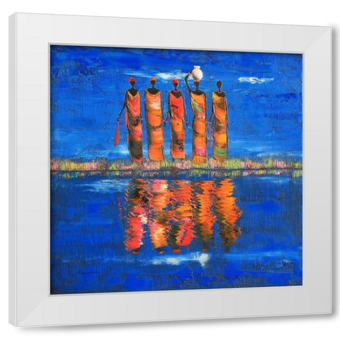 Midnight River 2 White Modern Wood Framed Art Print by Rauscher, Michel