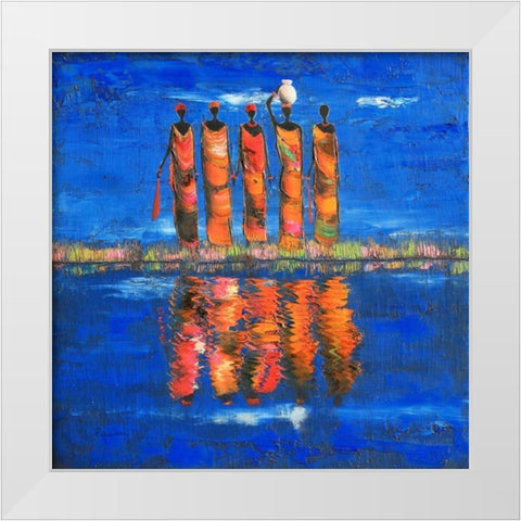 Midnight River 2 White Modern Wood Framed Art Print by Rauscher, Michel