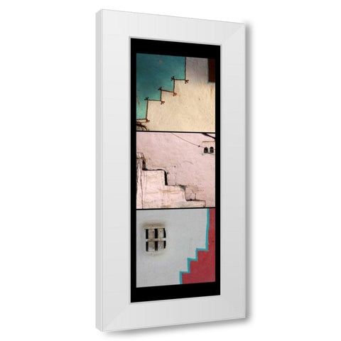 Vertical Steps White Modern Wood Framed Art Print by Rauscher, Michel