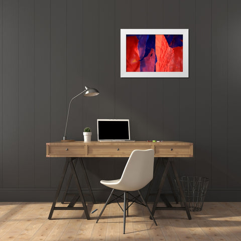 Red Autumn 3 White Modern Wood Framed Art Print by Rauscher, Michel