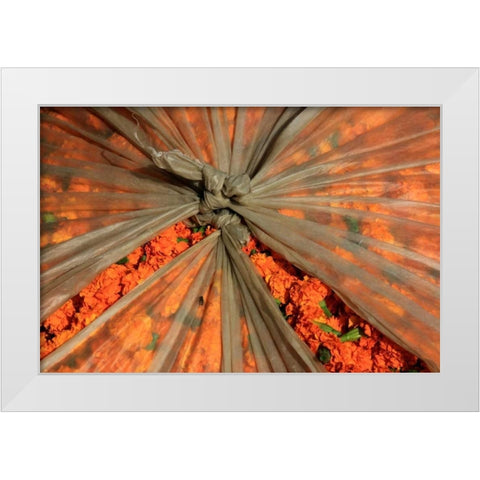 Global Orange 3 White Modern Wood Framed Art Print by Rauscher, Michel