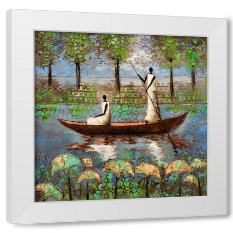 Spirit River White Modern Wood Framed Art Print by Rauscher, Michel