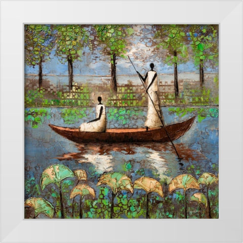 Spirit River White Modern Wood Framed Art Print by Rauscher, Michel