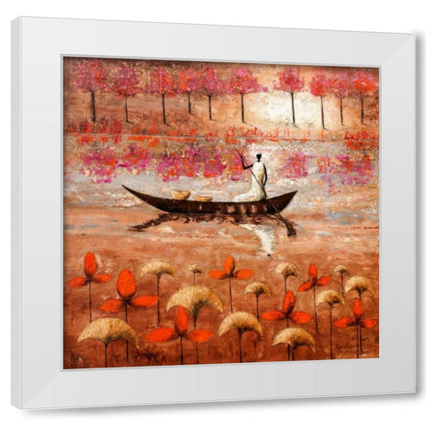 Summer River White Modern Wood Framed Art Print by Rauscher, Michel