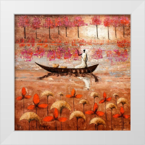 Summer River White Modern Wood Framed Art Print by Rauscher, Michel