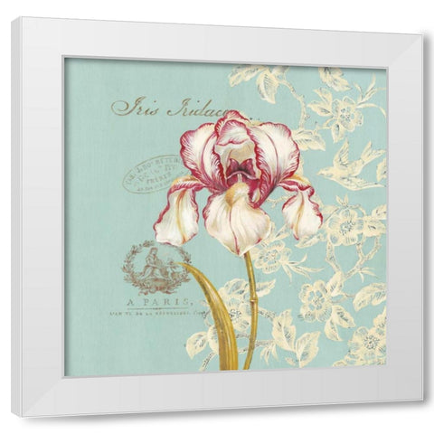 Toile Iris White Modern Wood Framed Art Print by Ferri, Stefania