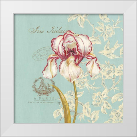 Toile Iris White Modern Wood Framed Art Print by Ferri, Stefania