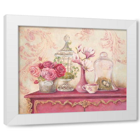 Garden Story White Modern Wood Framed Art Print by Ferri, Stefania