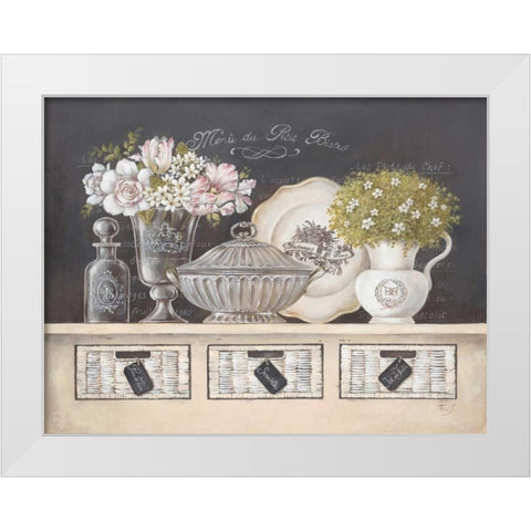 Petit Bistro White Modern Wood Framed Art Print by Ferri, Stefania