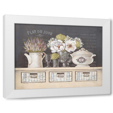 Plat Du Jour White Modern Wood Framed Art Print by Ferri, Stefania