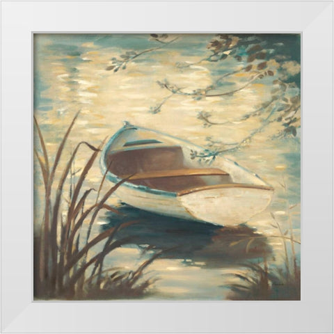 Through The Grasses White Modern Wood Framed Art Print by Romero, Paulo