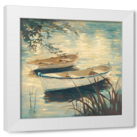 Through The Reeds White Modern Wood Framed Art Print by Romero, Paulo
