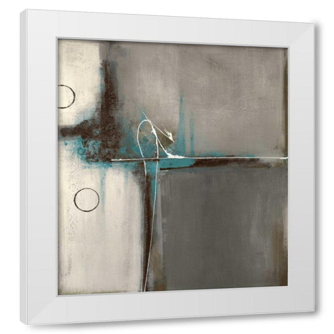 Elemental Curiosity Blue White Modern Wood Framed Art Print by Villarreal Villarreal, Gabriela