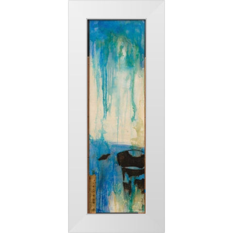 Peacock Impression White Modern Wood Framed Art Print by Villarreal Villarreal, Gabriela