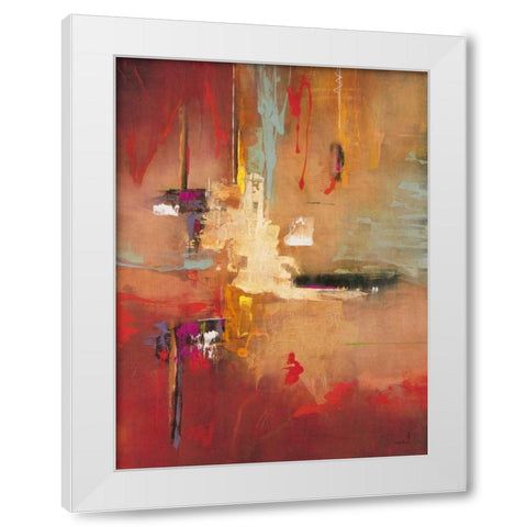 Opal Crimson White Modern Wood Framed Art Print by Villarreal Villarreal, Gabriela
