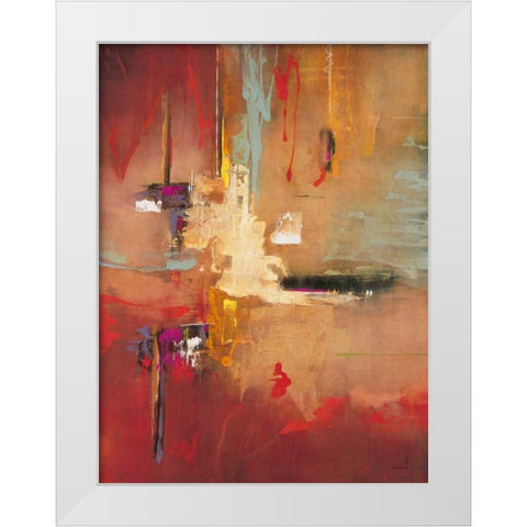 Opal Crimson White Modern Wood Framed Art Print by Villarreal Villarreal, Gabriela