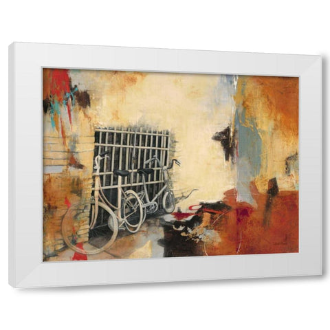 Bicycle Abstract 1 White Modern Wood Framed Art Print by Villarreal Villarreal, Gabriela