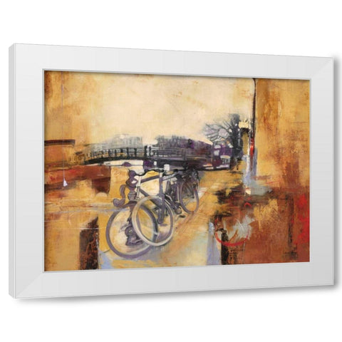 Bicycle Abstract 2 White Modern Wood Framed Art Print by Villarreal Villarreal, Gabriela
