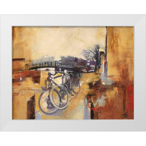 Bicycle Abstract 2 White Modern Wood Framed Art Print by Villarreal Villarreal, Gabriela