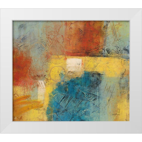 Linear Yellow 1 White Modern Wood Framed Art Print by Villarreal Villarreal, Gabriela