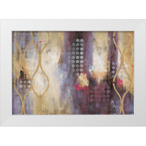 Golden Prisms White Modern Wood Framed Art Print by Villarreal Villarreal, Gabriela
