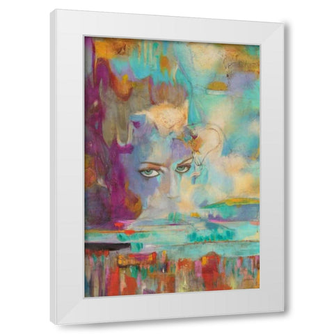 Frente A Frente White Modern Wood Framed Art Print by Villarreal