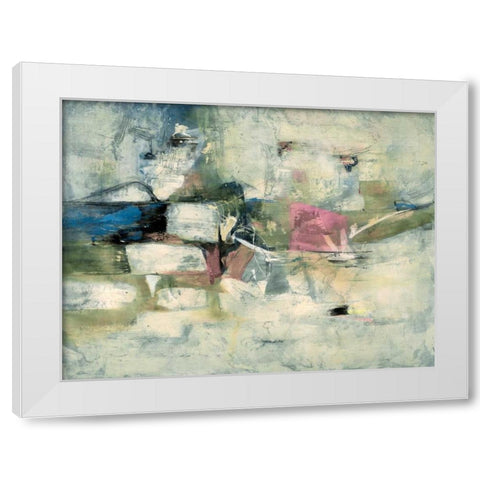 Abstract Cocktail Party 3- Pastel White Modern Wood Framed Art Print by Villarreal Villarreal, Gabriela