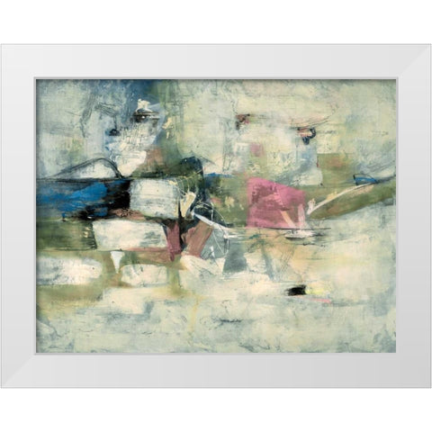 Abstract Cocktail Party 3- Pastel White Modern Wood Framed Art Print by Villarreal Villarreal, Gabriela