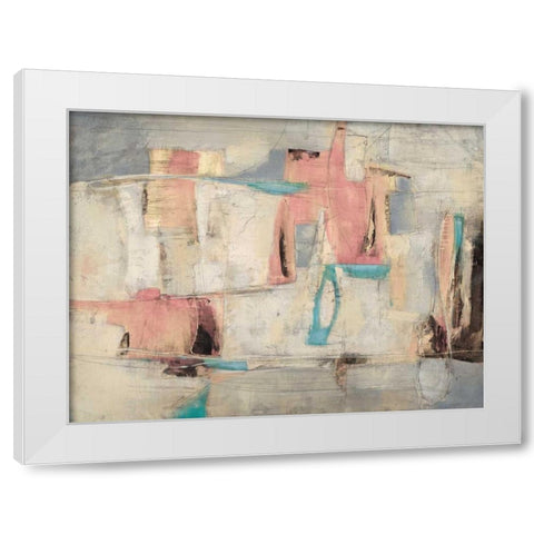 Abstract Cocktail Party 4 - Pastel White Modern Wood Framed Art Print by Villarreal Villarreal, Gabriela