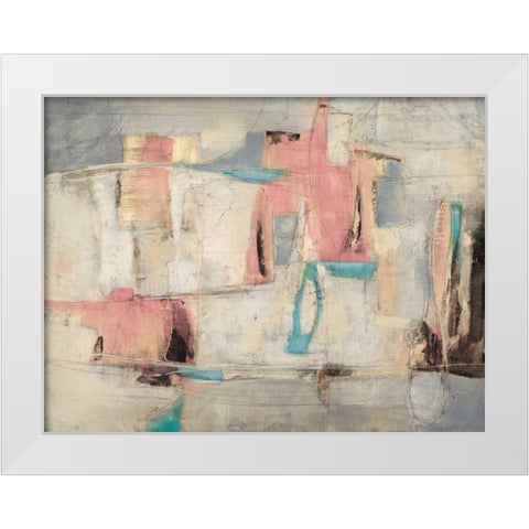 Abstract Cocktail Party 4 - Pastel White Modern Wood Framed Art Print by Villarreal Villarreal, Gabriela
