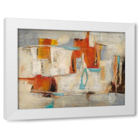 Abstract Cocktail Party 4 White Modern Wood Framed Art Print by Villarreal Villarreal, Gabriela