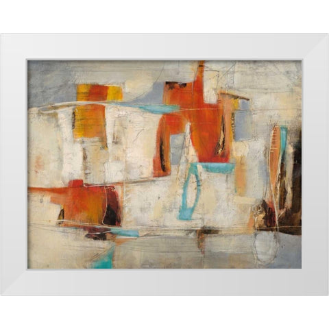 Abstract Cocktail Party 4 White Modern Wood Framed Art Print by Villarreal Villarreal, Gabriela