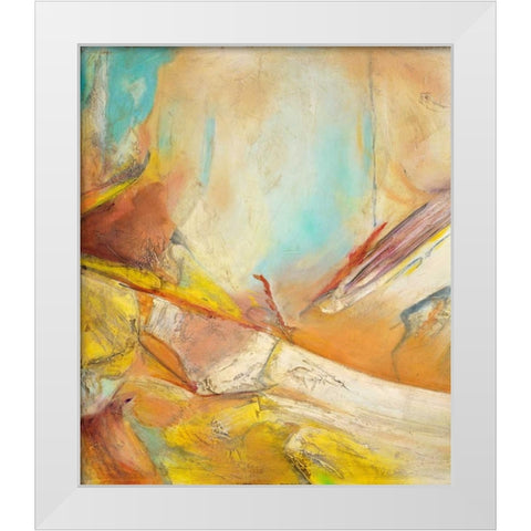Shifting Slope White Modern Wood Framed Art Print by Villarreal Villarreal, Gabriela