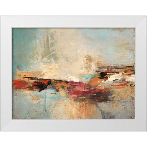 Stratum 1 White Modern Wood Framed Art Print by Villarreal Villarreal, Gabriela