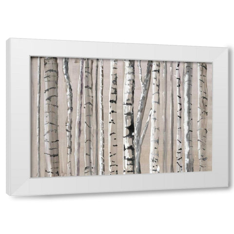 West Coast Birch White Modern Wood Framed Art Print by Gold, Lora