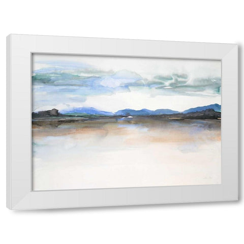 Stillness White Modern Wood Framed Art Print by Gold, Lora
