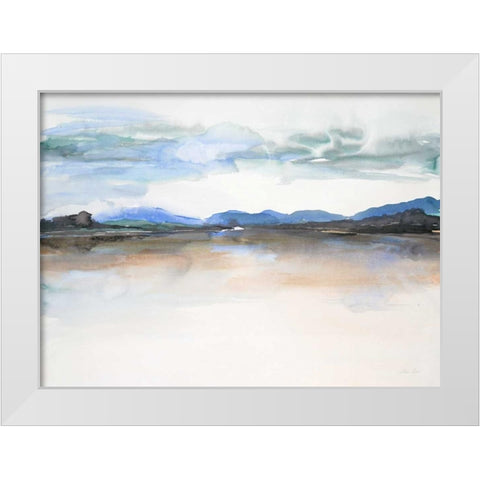 Stillness White Modern Wood Framed Art Print by Gold, Lora